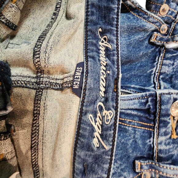 American Eagle Womens Stretch Denim Jeggings Size 2 Blue Skinny Fit - Picture 3 of 4